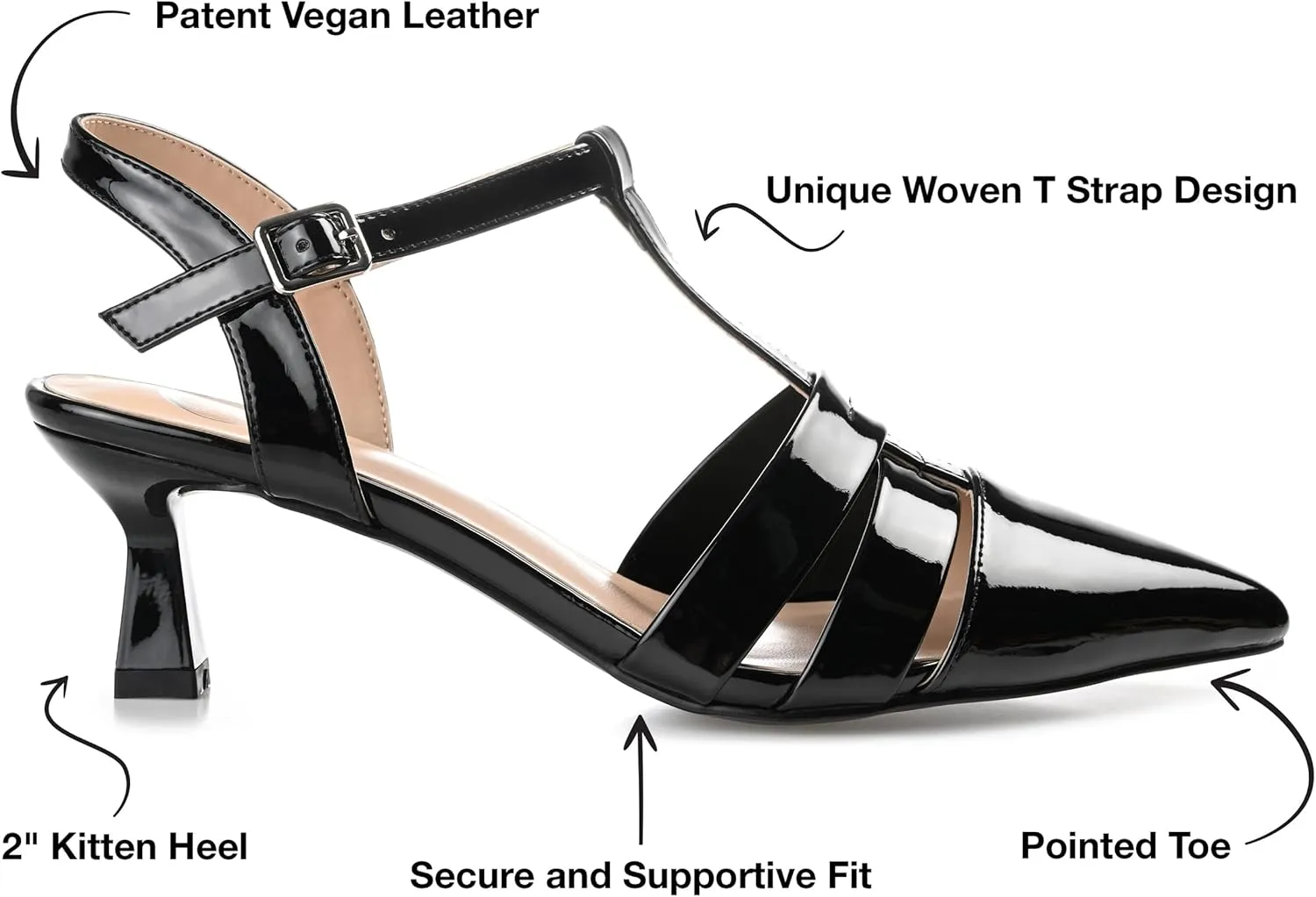 Journee Collection Womens Jazlynn Patent Pointed Toe Pumps