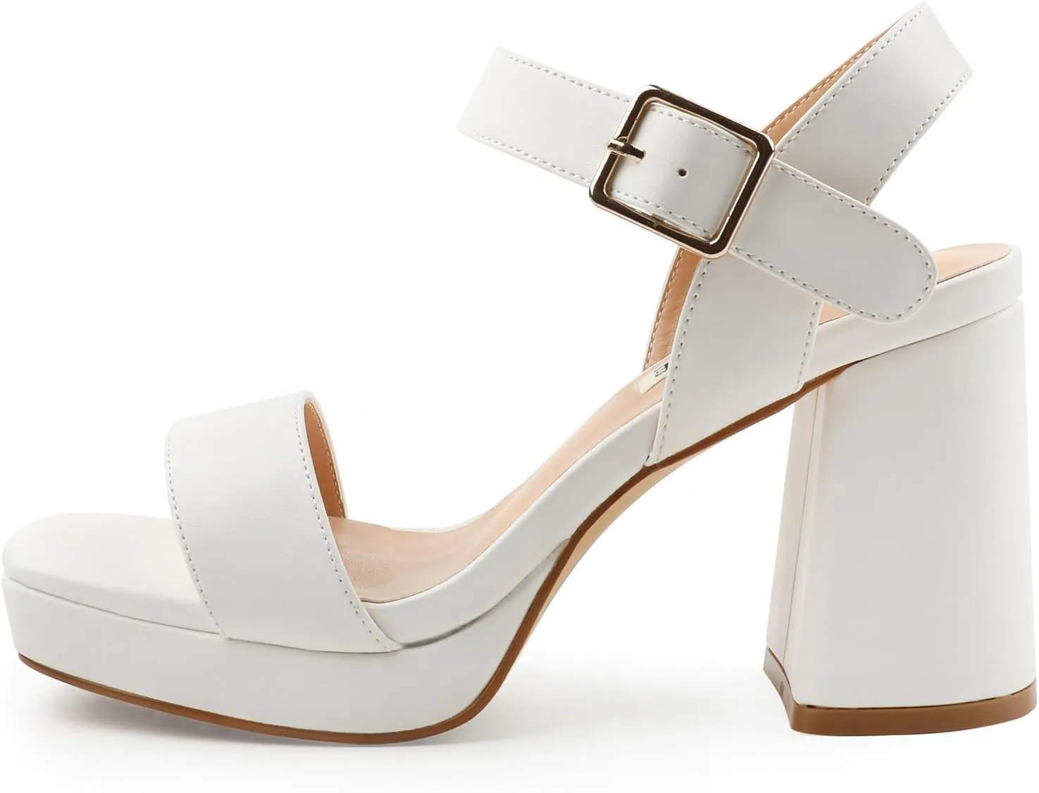 JOY IN LOVE Women's Chunky Platform High Heels Ankle Strap Block Heel Sandals