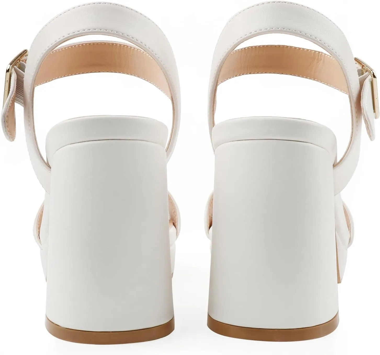 JOY IN LOVE Women's Chunky Platform High Heels Ankle Strap Block Heel Sandals
