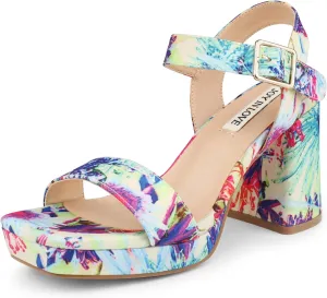 JOY IN LOVE Women's Chunky Platform High Heels Ankle Strap Block Heel Sandals