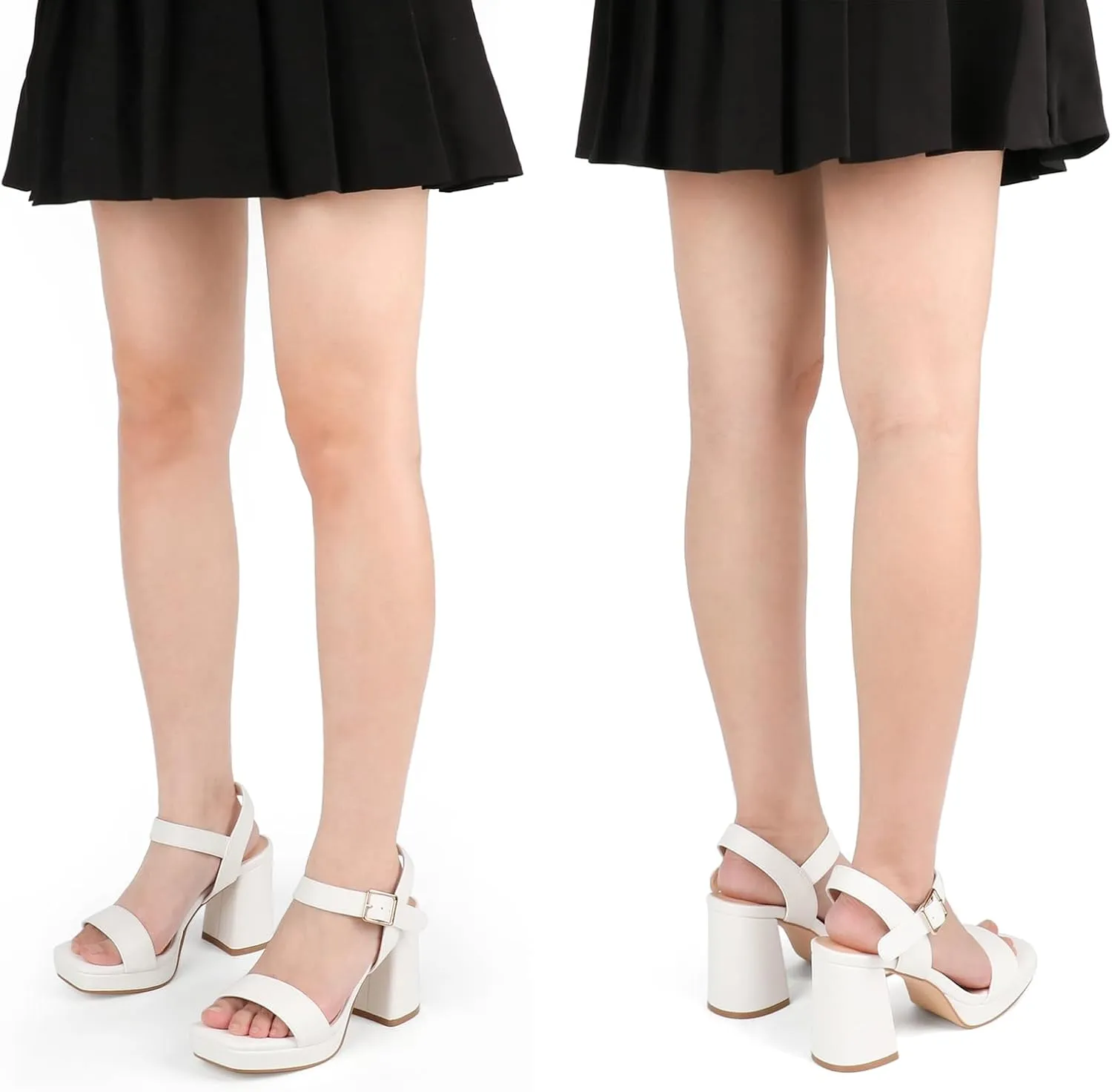 JOY IN LOVE Women's Chunky Platform High Heels Ankle Strap Block Heel Sandals
