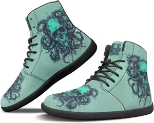 JoyLamoria Unisex High Top Shoes Laces Up Fashion Leather Skate Sneaker Mid Top Barefoot Shoes Lightweight,Marble Print