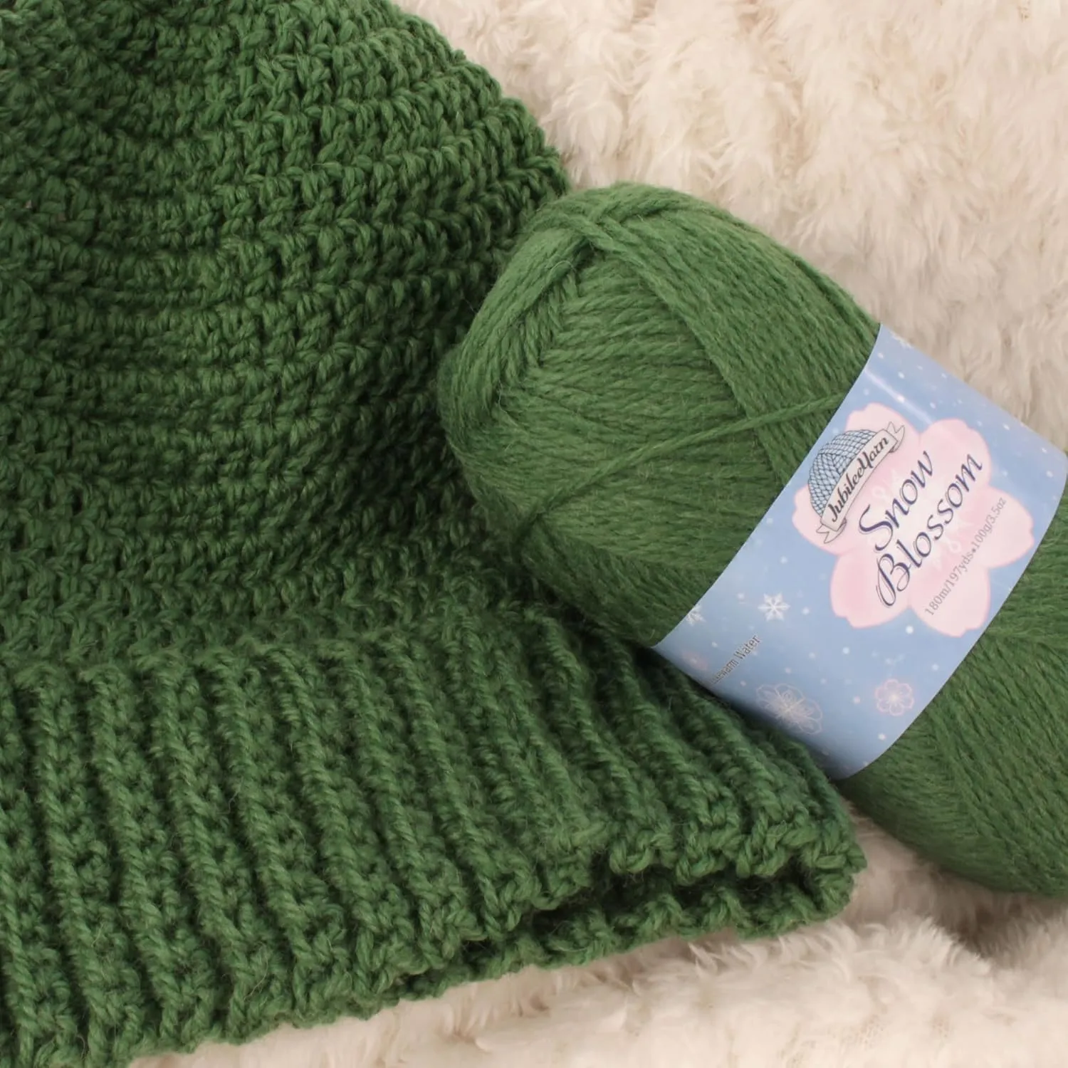 JubileeYarn Snow Blossom Yarn - DK Superwash Wool - Shades of Neutral Tones - 4 Skeins