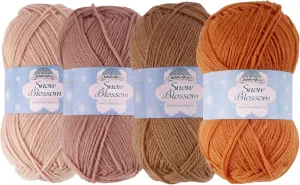 JubileeYarn Snow Blossom Yarn - DK Superwash Wool - Shades of Neutral Tones - 4 Skeins