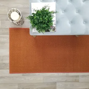 Kapaqua Custom Size Burnt-Orange Solid Plain Rubber Backed Non-Slip Hallway Stair Runner Rug Carpet 22 inch Wide Choose Your Length 22in X 5ft