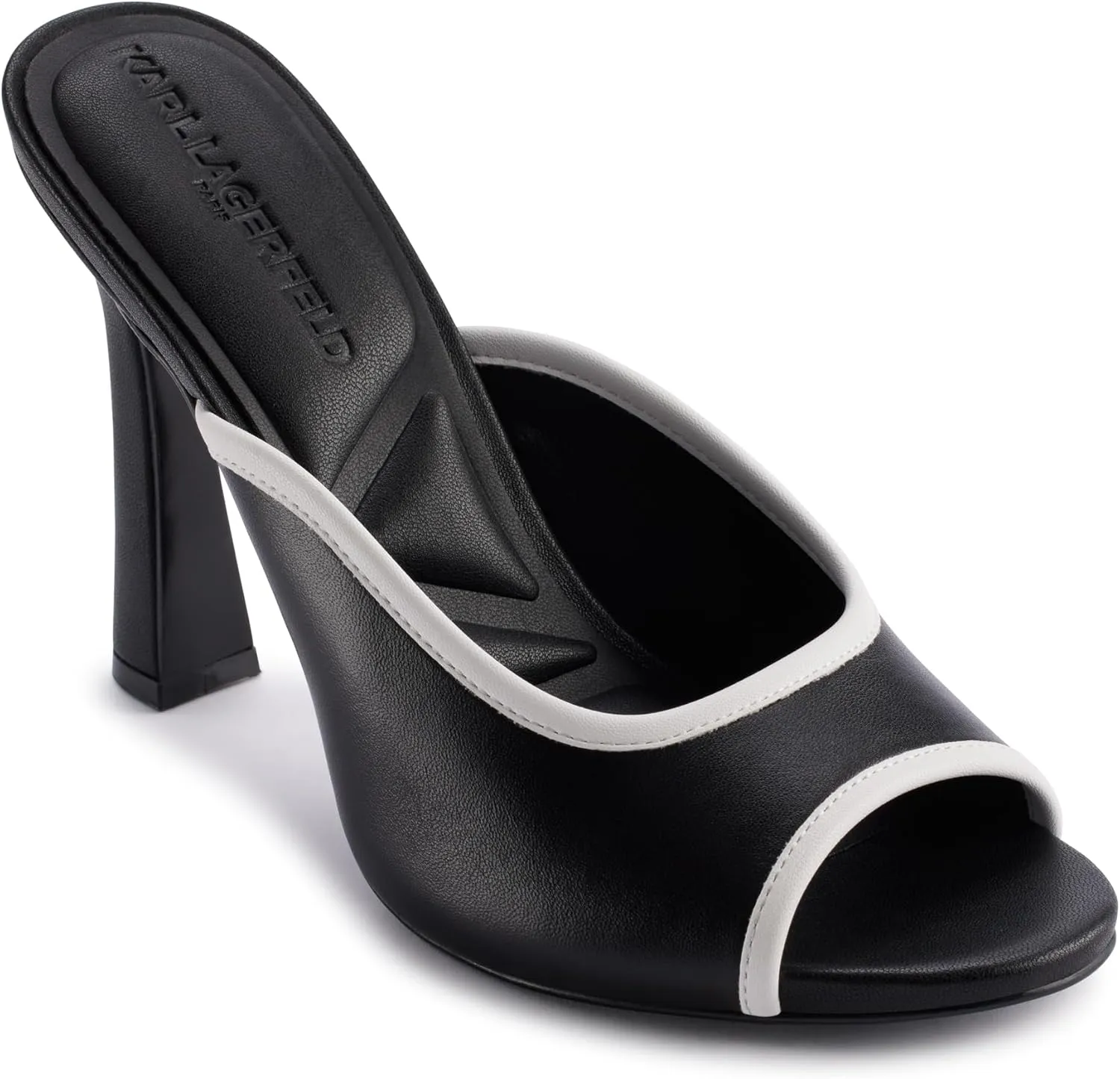Karl Lagerfeld Paris Women's Cushioned Insole Evening Chatura-Peep Toe Sandal Heeled