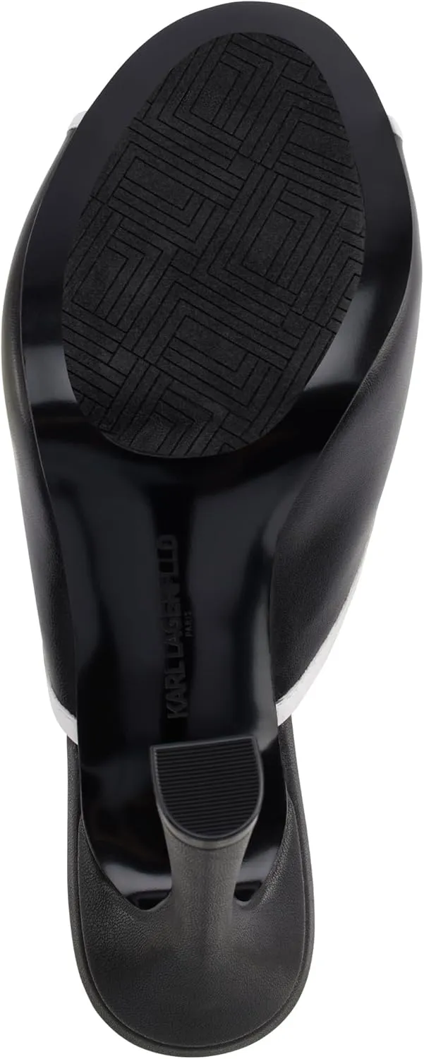 Karl Lagerfeld Paris Women's Cushioned Insole Evening Chatura-Peep Toe Sandal Heeled