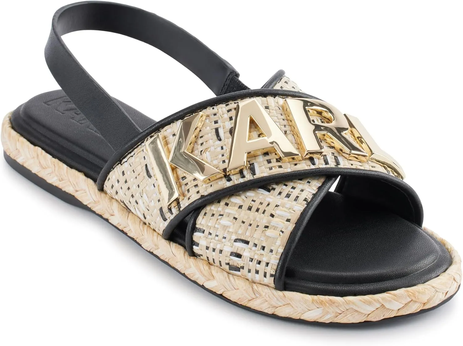Karl Lagerfeld Paris Women's Cushioned Insole Everyday Charla-Slingback Sandal Flat