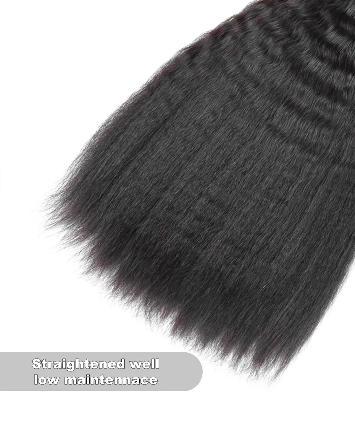 Kinky Straight Bundles Human Hair 100% Virgin Remy Brazilian 16 18 20 Inch Yaki 3 Bundles For Women Natural Black Color