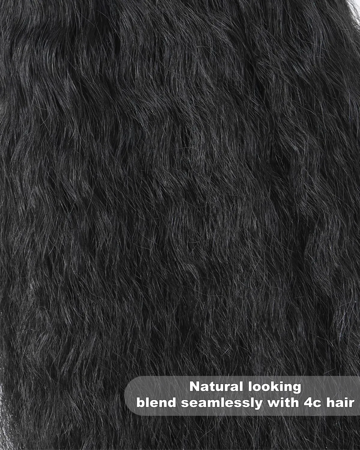 Kinky Straight Bundles Human Hair 100% Virgin Remy Brazilian 16 18 20 Inch Yaki 3 Bundles For Women Natural Black Color