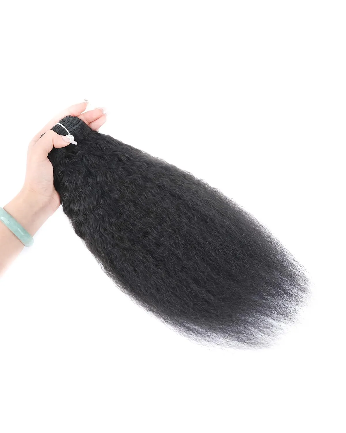 Kinky Straight Bundles Human Hair 100% Virgin Remy Brazilian 16 18 20 Inch Yaki 3 Bundles For Women Natural Black Color