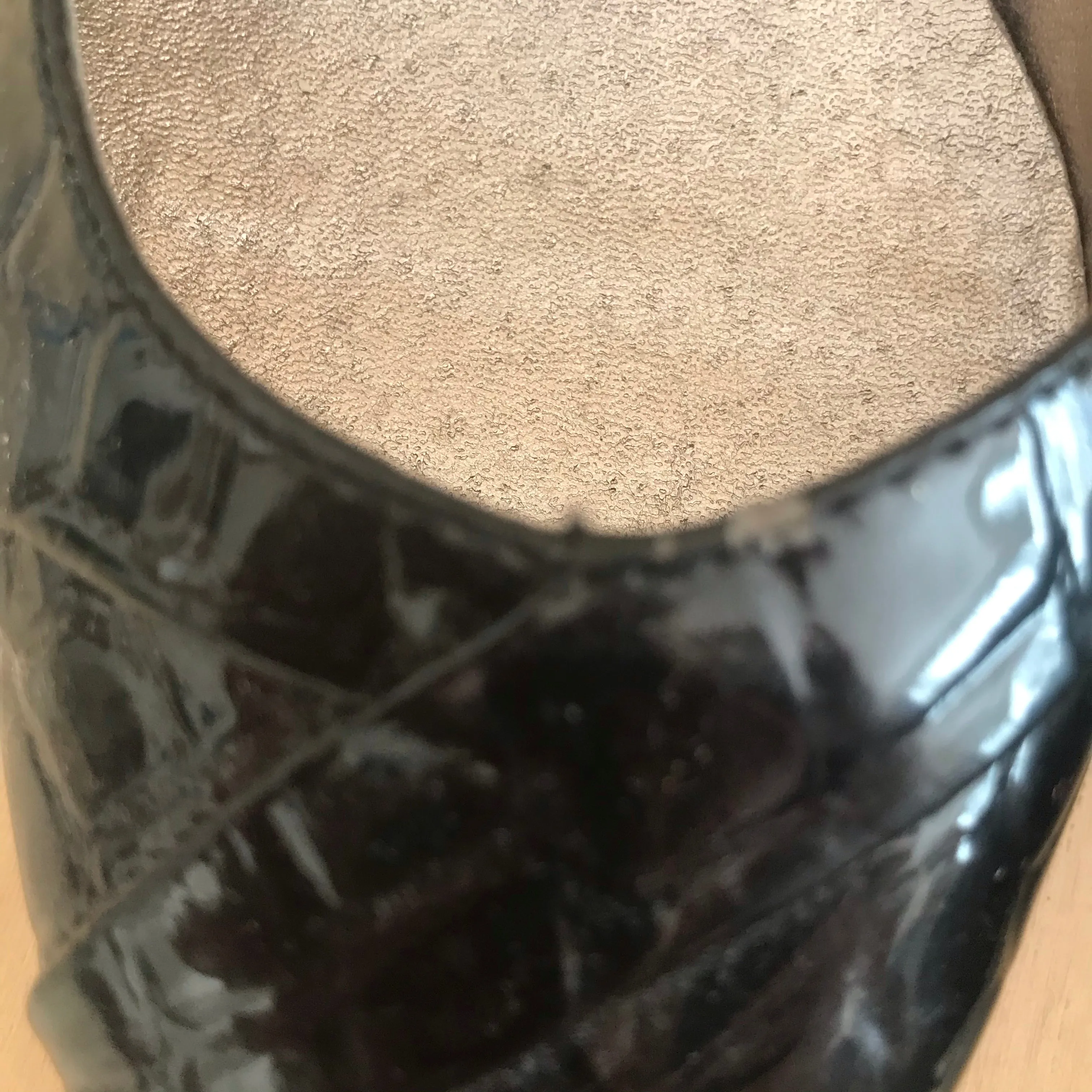 Kitten Heel Shoe in Black & Purple. Size 4 Only - REDUCED