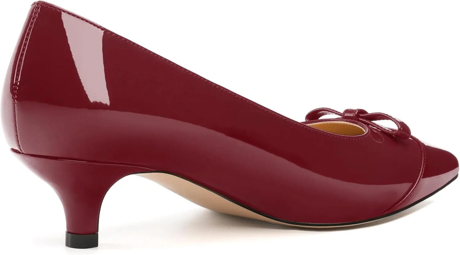 Kitten Heels for Women, Pointed Toe Kitten Low Heels Bow Tie Women's Pumps, Comfortable Dress Wedding Office Daily Shoes