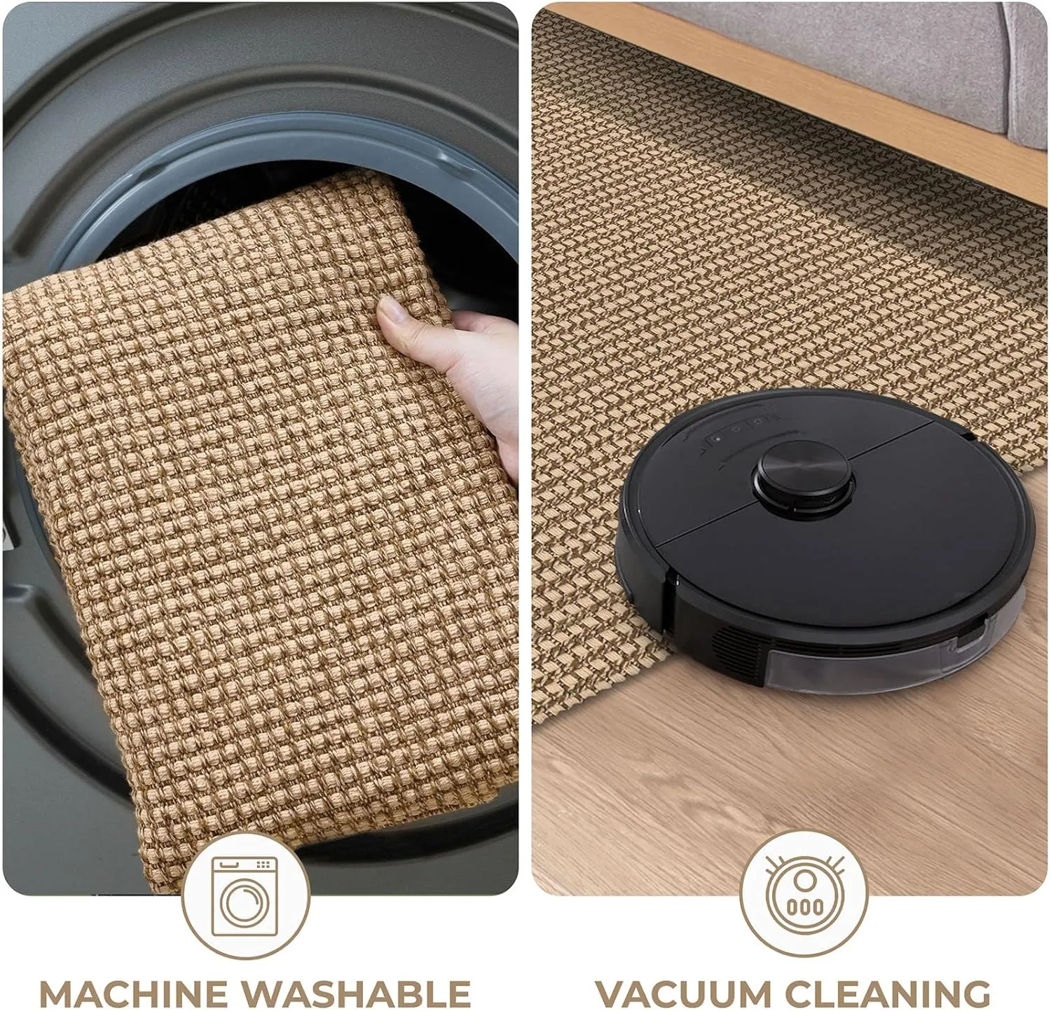 KOZYFLY Boho Runners for Hallways 2x6 ft Washable Kitchen Runner Non Slip Rubber Backed Hall Runners Cotton Entryway Runner Rugs Floor Carpet for Indoor Backdoor Bedroom Kitchen, Tan/Orange/Brown