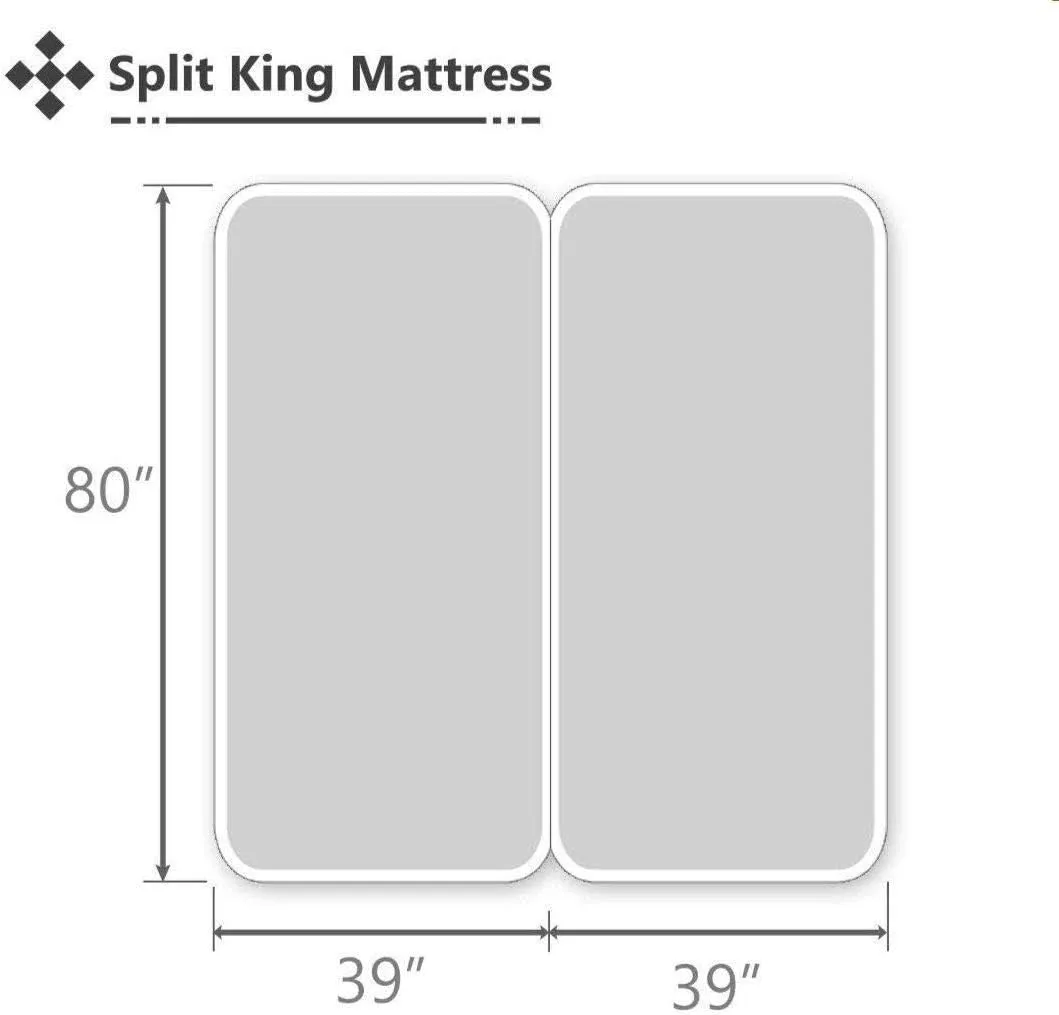 KRISHNA 5 Piece Premium Split King Sheet Set for Sleep Number Adjustable Bed, 100% Egyptian Cotton Deep Pocket Fitted Sheet Fits Upto 16" Mattress, Light Blue Stripe