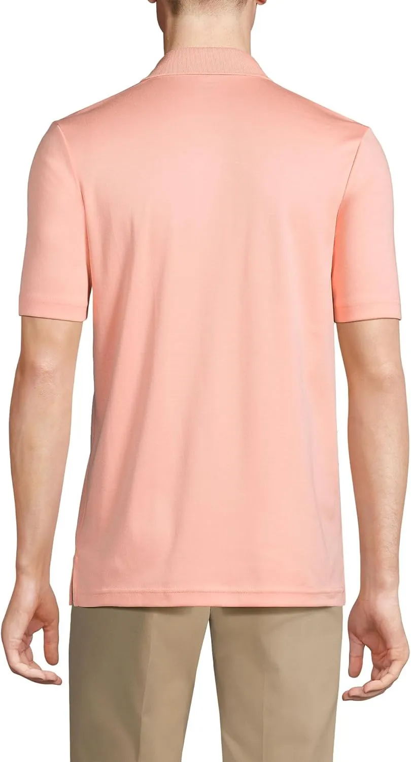 Lands' End Men's Short Sleeve American-Grown Supima Cotton Polo Shirt with Pocket