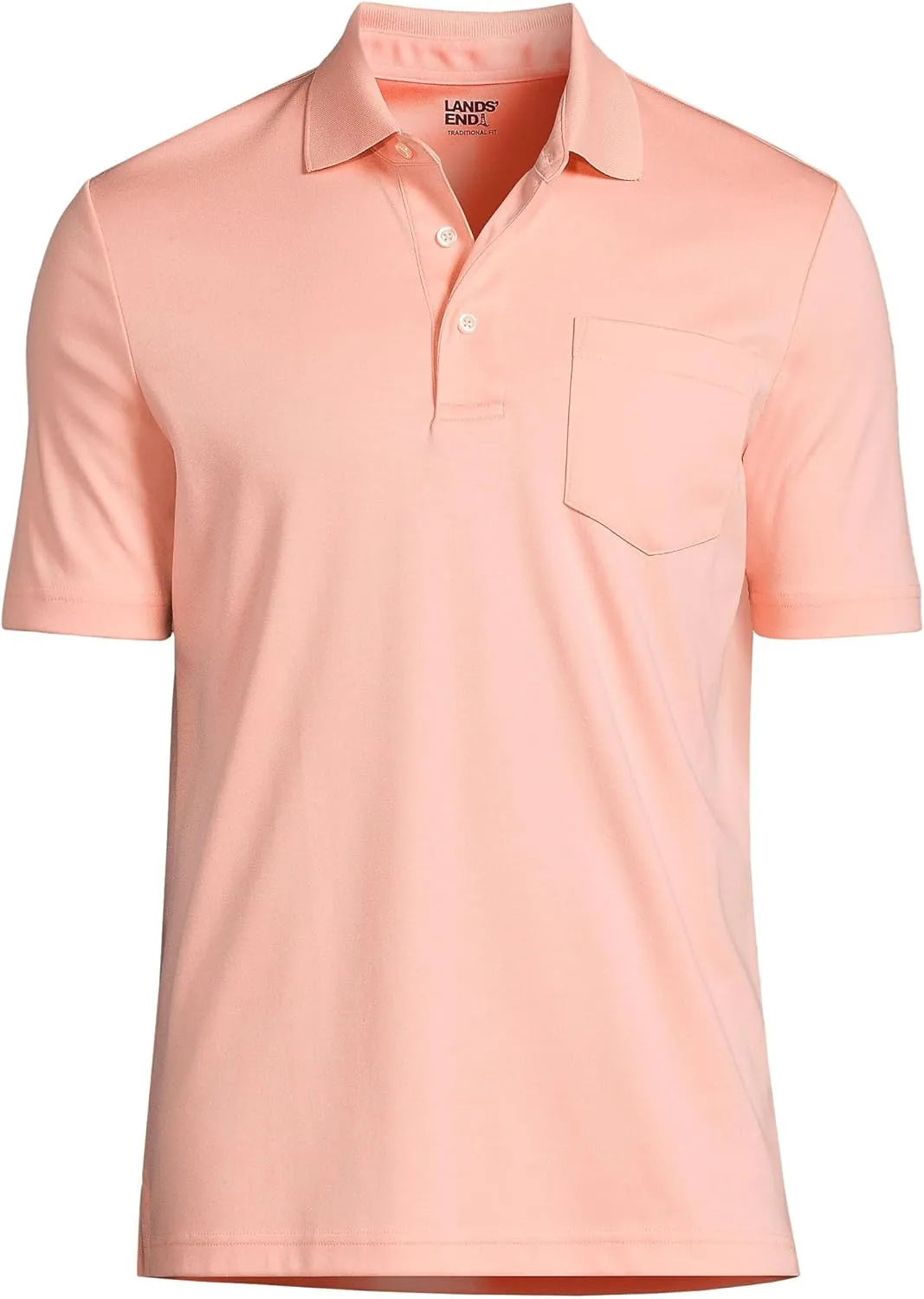 Lands' End Men's Short Sleeve American-Grown Supima Cotton Polo Shirt with Pocket