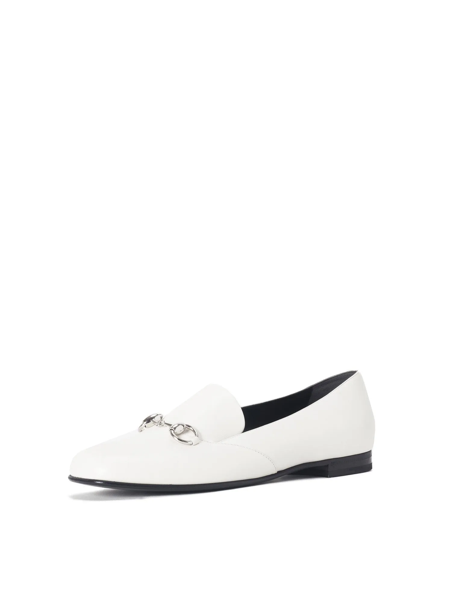 Leather Horsebit Loafer - White
