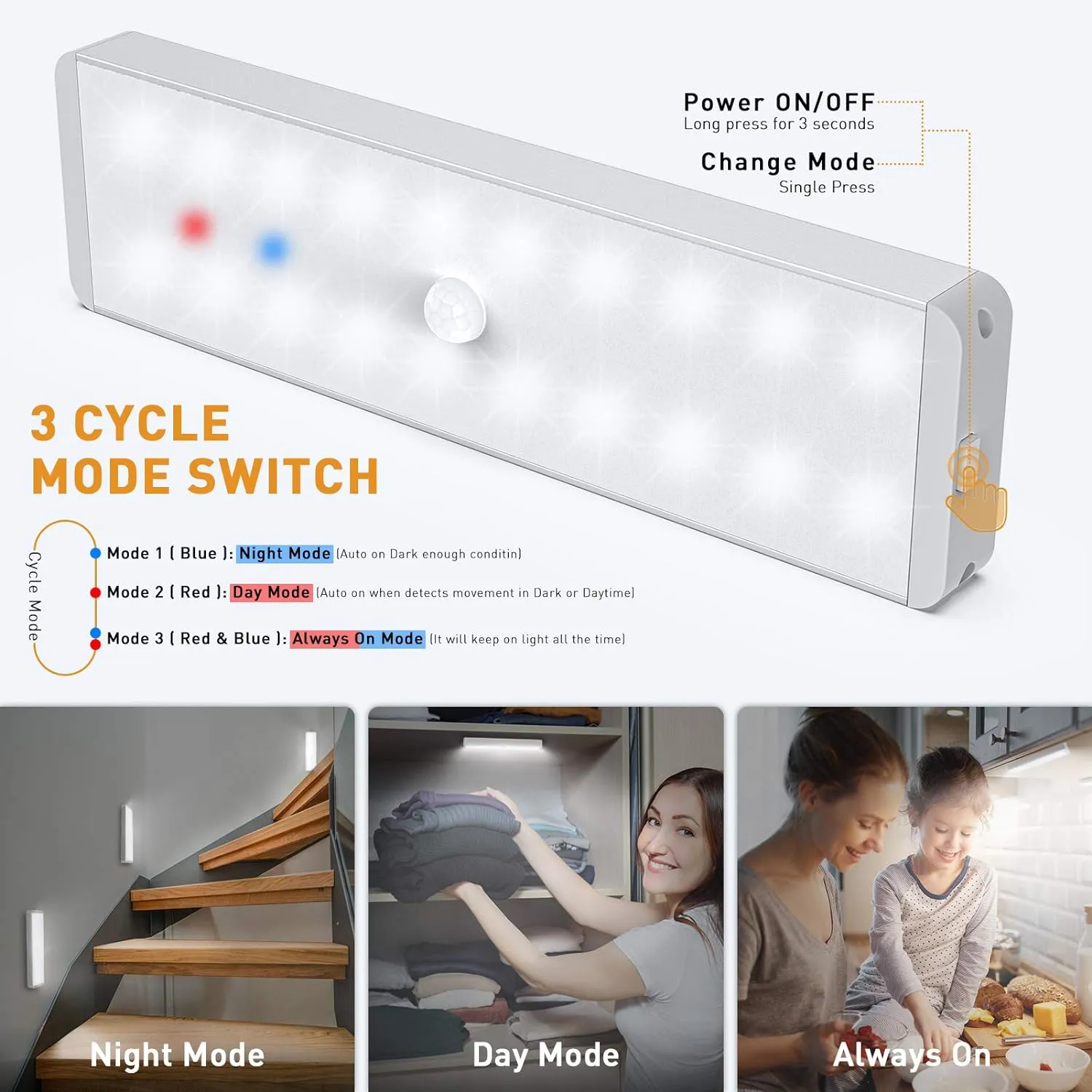 LED Closet Light with Charging Station, 5 Pcs Dimmer Rechargeable Motion Sensor Under Cabinet Lighting with Remote Control, Wireless Stick-Anywhere Night Safe Light Bar for Wardrobe,Kitchen