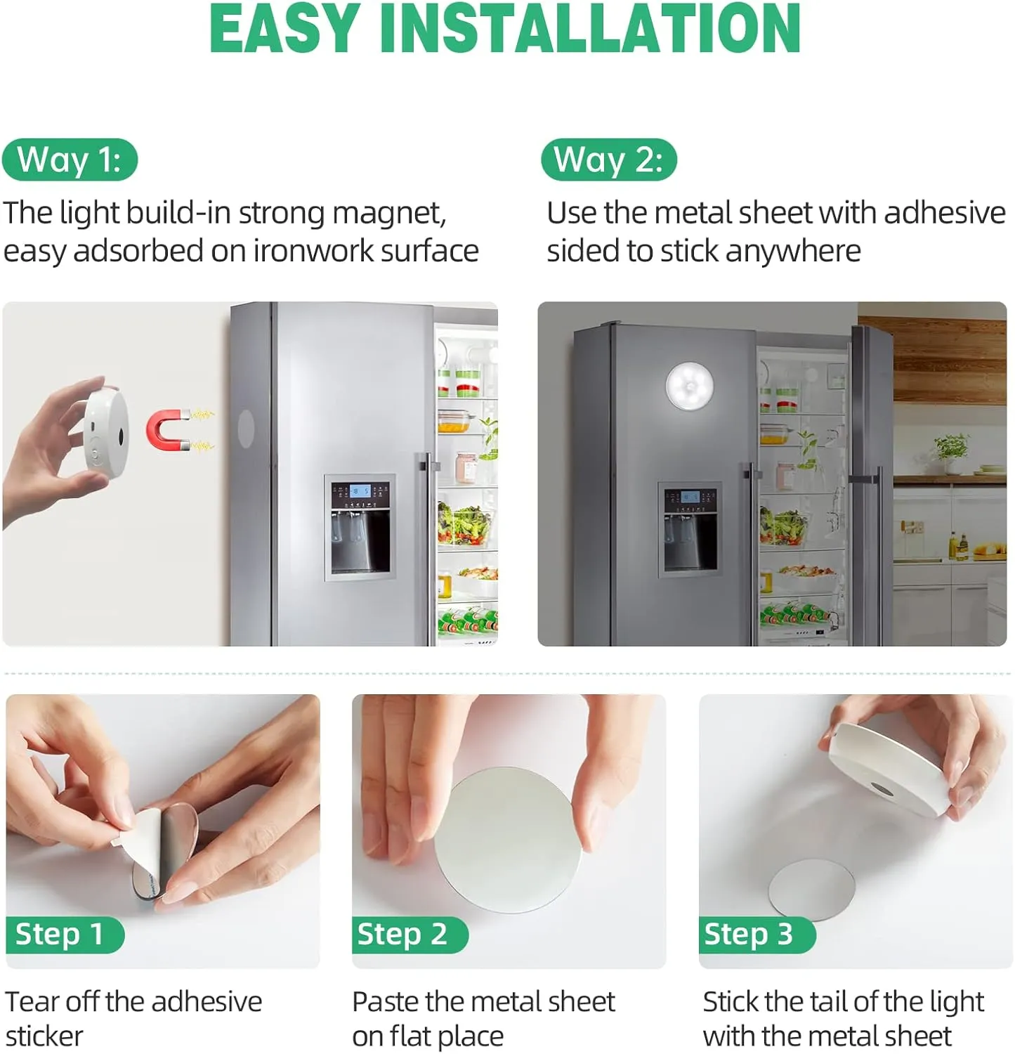LED Closet Lights Wireless Motion Sensor Puck Light with Remote Control,USB Rechargeable Puck Lights, Dimmable Under Cabinet Indoor Lighting Magnet Stick-on Light for Counter Kitchen Wardrobe (6 Pack)