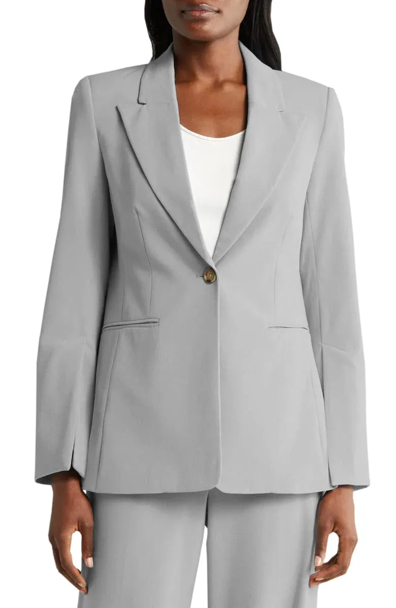 Light Blue 2 Piece Peak Lapel Single Buttons Women's Suit (Blazer Pants)
