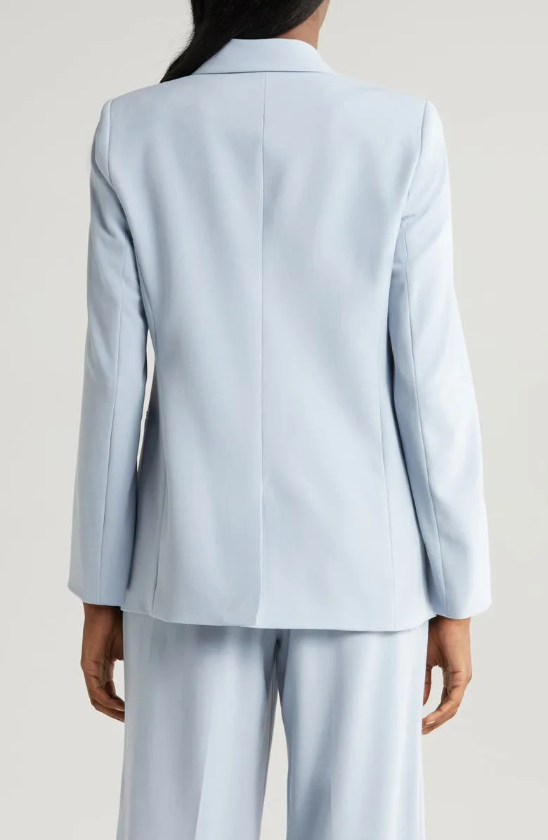 Light Blue 2 Piece Peak Lapel Single Buttons Women's Suit (Blazer Pants)