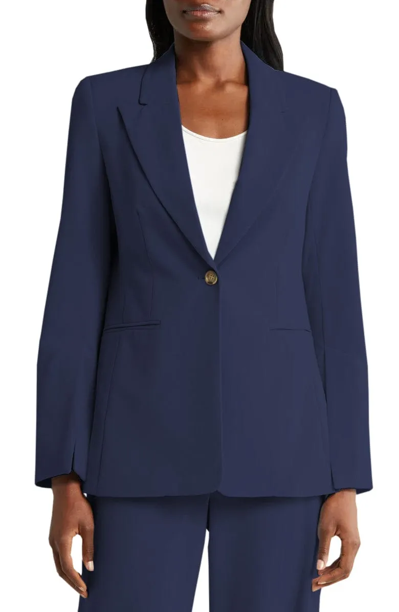 Light Blue 2 Piece Peak Lapel Single Buttons Women's Suit (Blazer Pants)