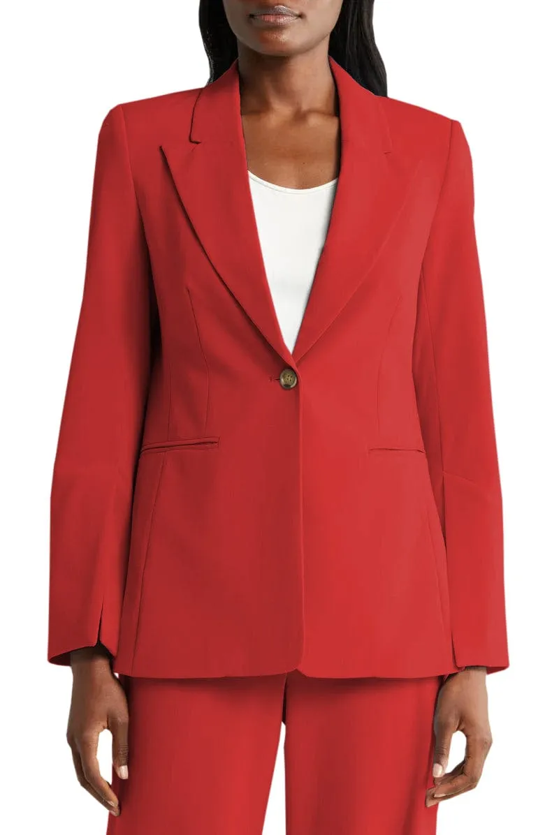 Light Blue 2 Piece Peak Lapel Single Buttons Women's Suit (Blazer Pants)