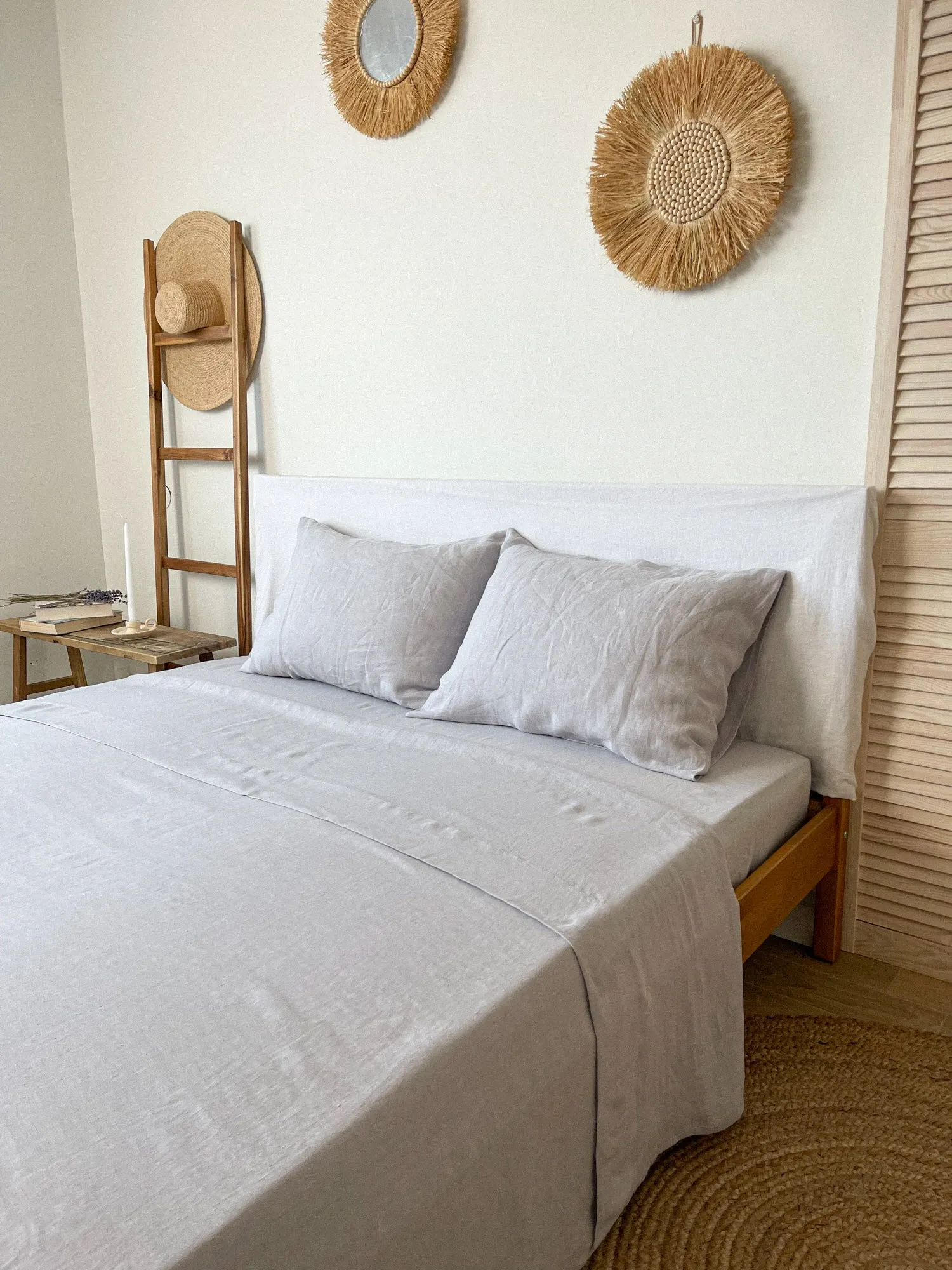 Light Grey Linen Flat Sheet