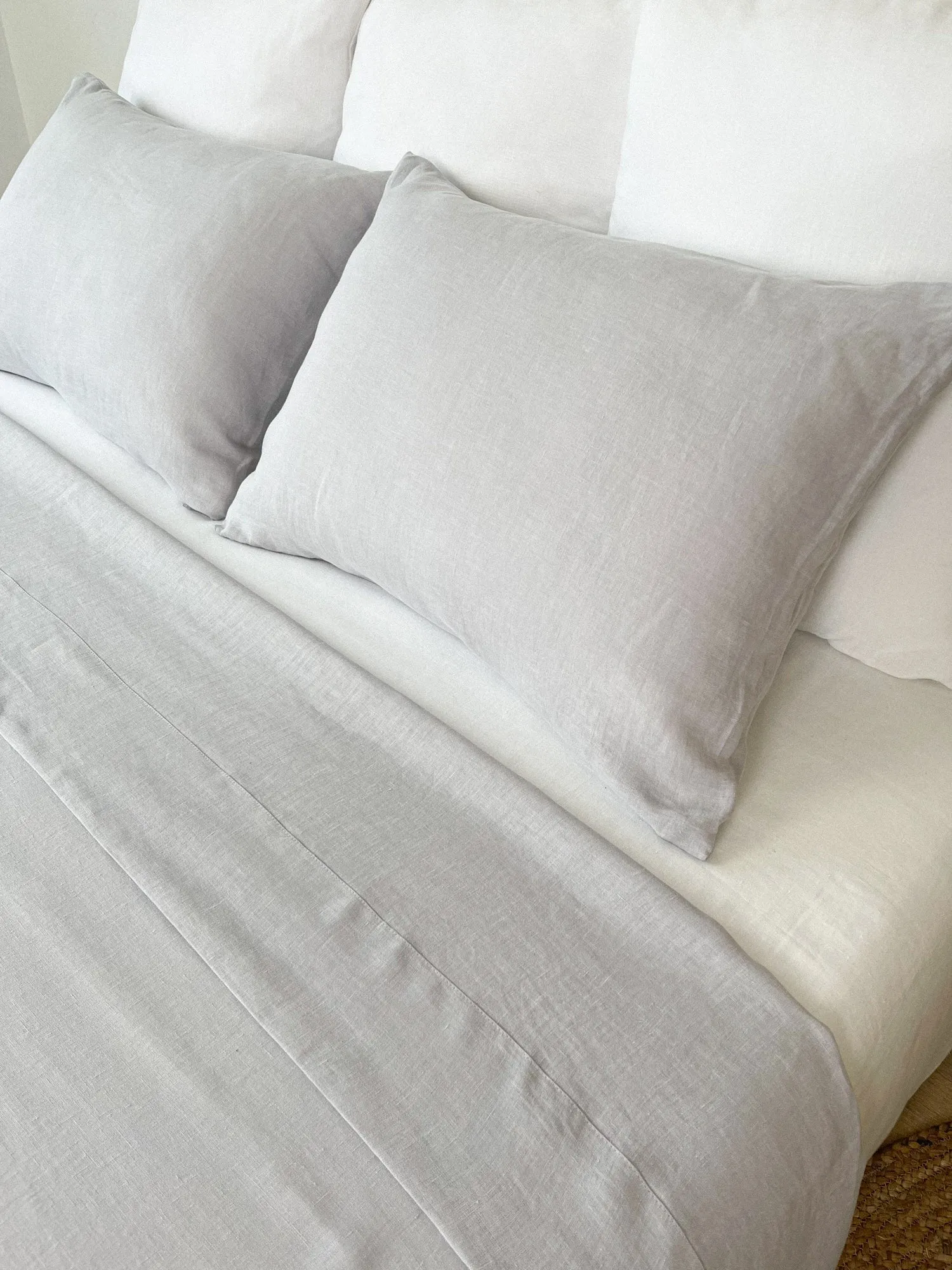 Light Grey Linen Flat Sheet