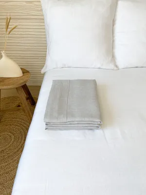 Light Grey Linen Flat Sheet