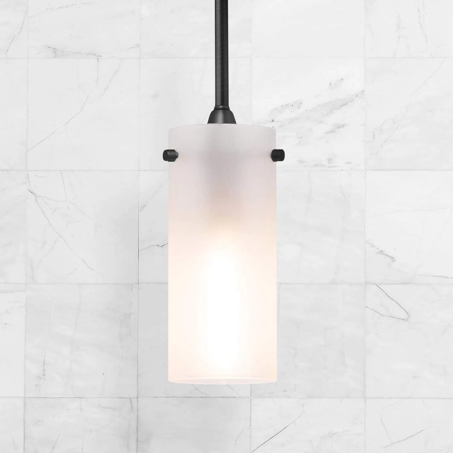Linea di Liara Effimero Modern Matte Black Pendant Light Fixtures Over Kitchen Island Sink Lighting Ceiling Hanging Farmhouse Mini Metal Industrial Pendant Lighting Small Frosted Glass Shade