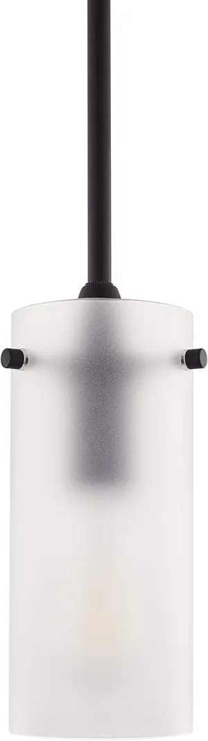 Linea di Liara Effimero Modern Matte Black Pendant Light Fixtures Over Kitchen Island Sink Lighting Ceiling Hanging Farmhouse Mini Metal Industrial Pendant Lighting Small Frosted Glass Shade