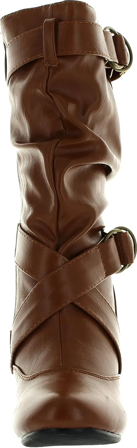 Link Little Girl's Pauline-38 Kitten Heel Boots with Decorative