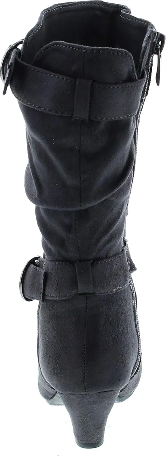 Link Little Girl's Pauline-38 Kitten Heel Boots with Decorative