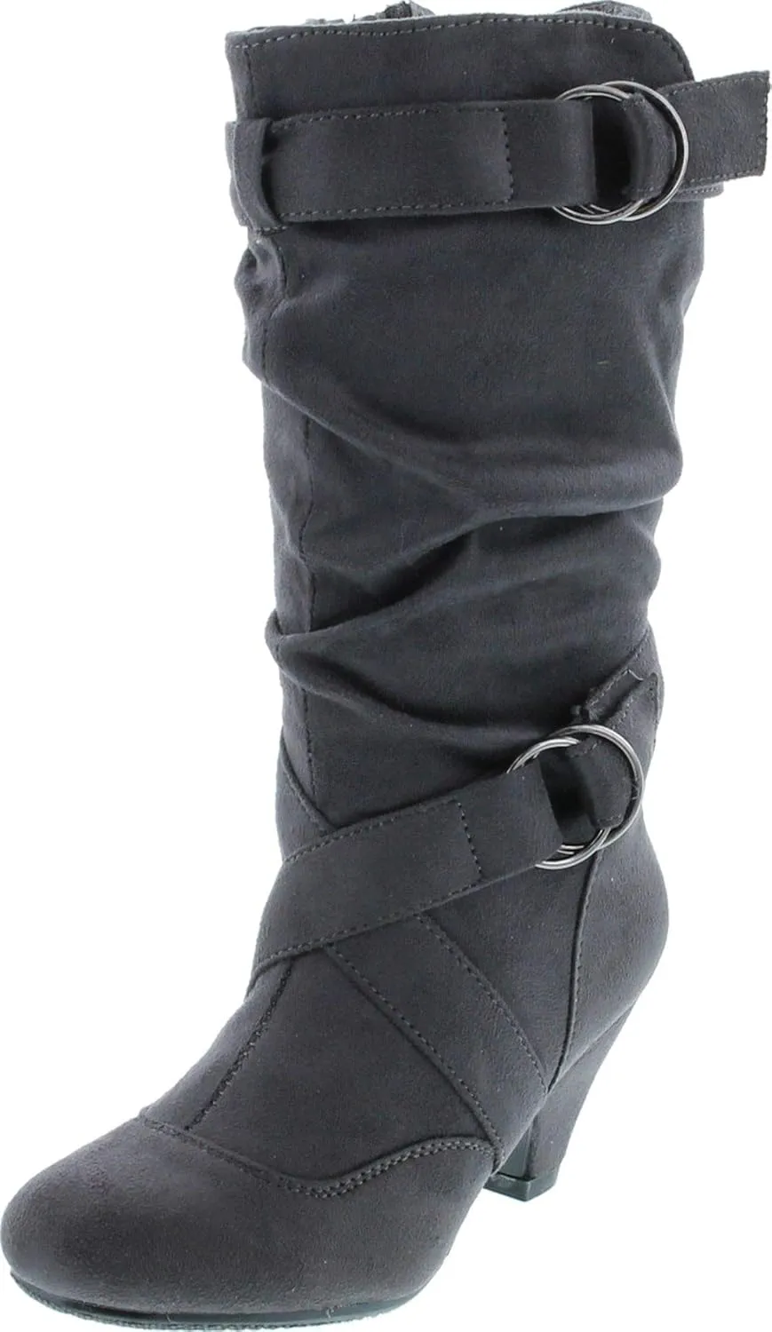 Link Little Girl's Pauline-38 Kitten Heel Boots with Decorative