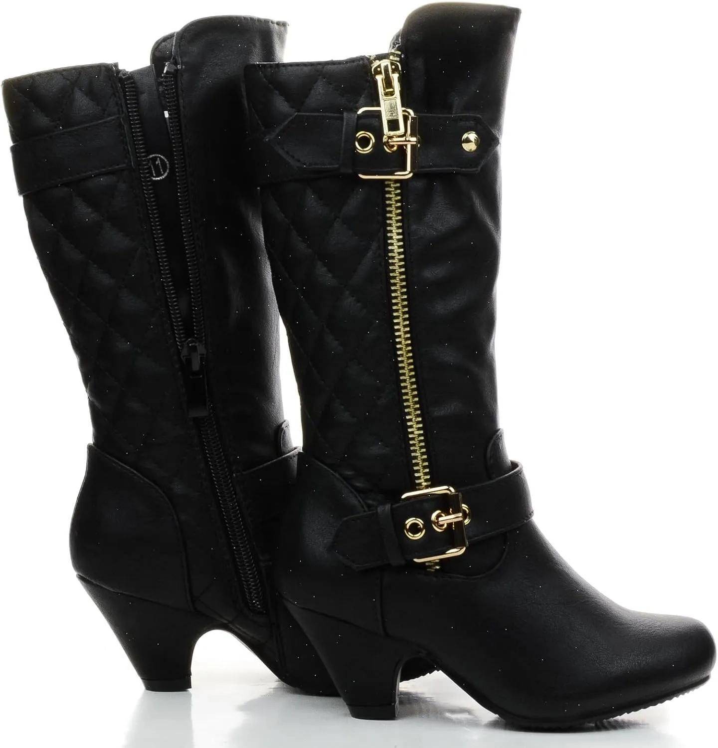 Link Little Girl's Pauline-38 Kitten Heel Boots with Decorative