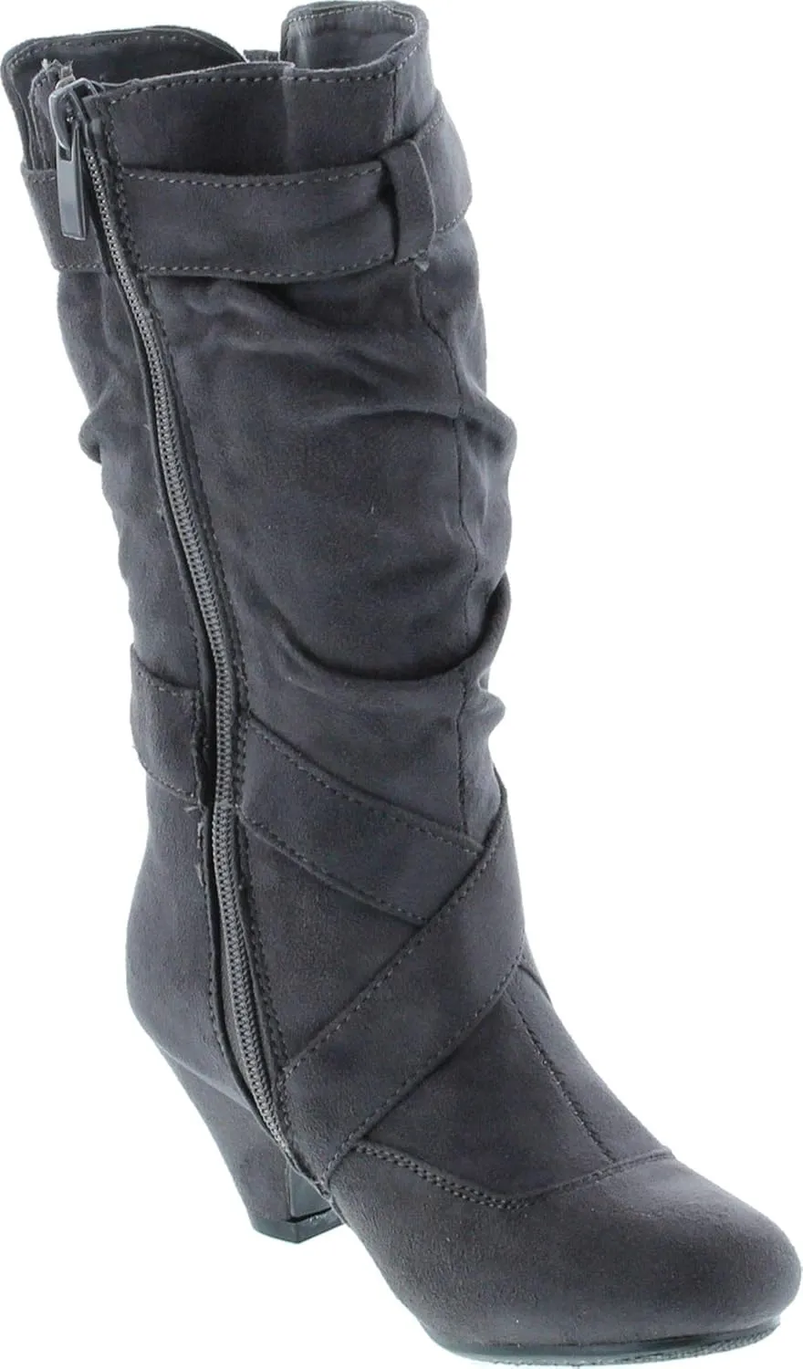 Link Little Girl's Pauline-38 Kitten Heel Boots with Decorative