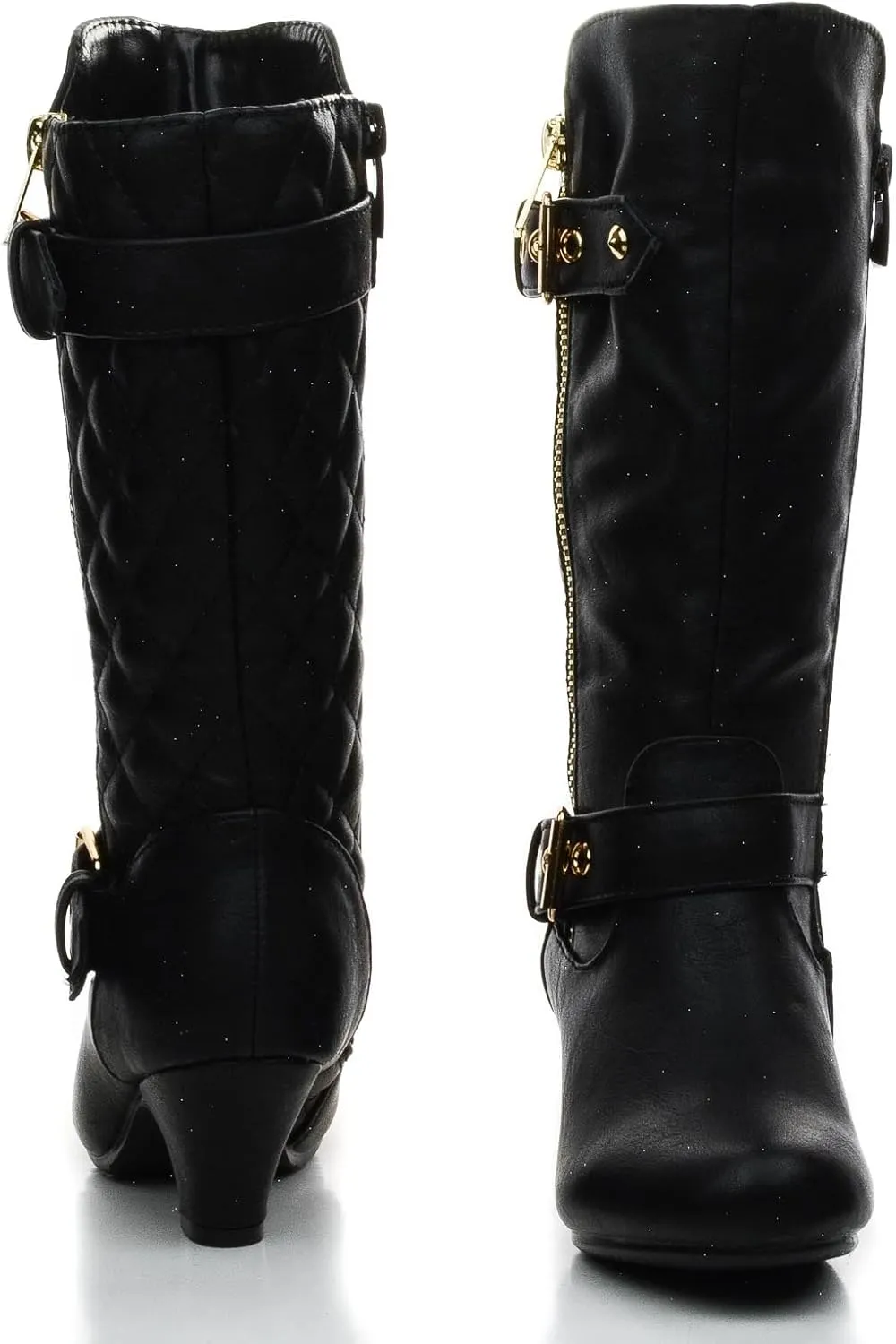Link Little Girl's Pauline-38 Kitten Heel Boots with Decorative