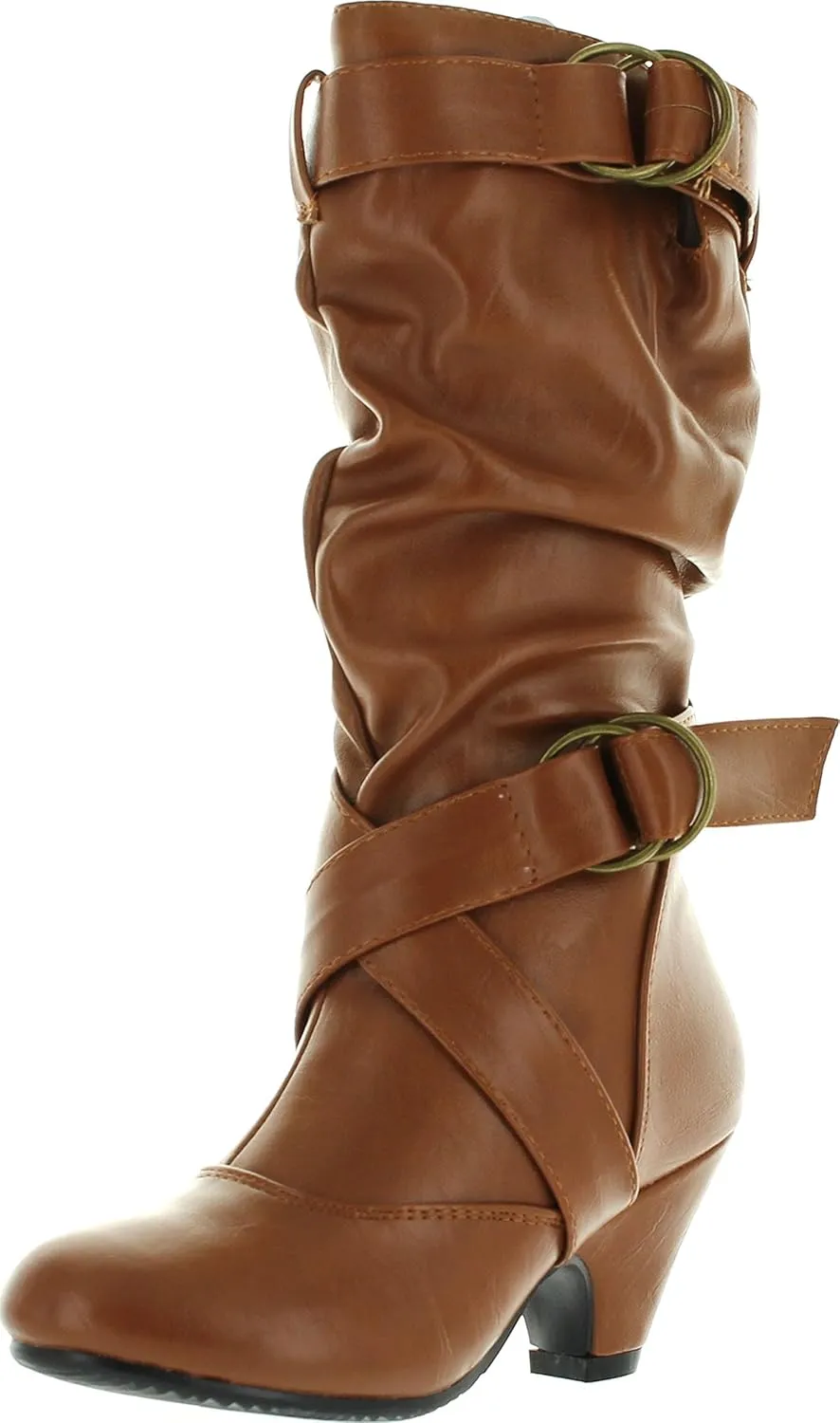 Link Little Girl's Pauline-38 Kitten Heel Boots with Decorative