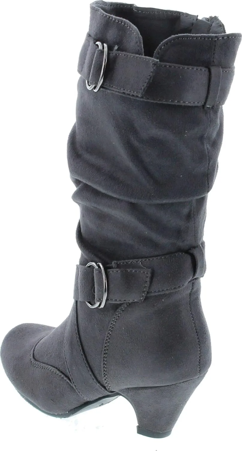 Link Little Girl's Pauline-38 Kitten Heel Boots with Decorative