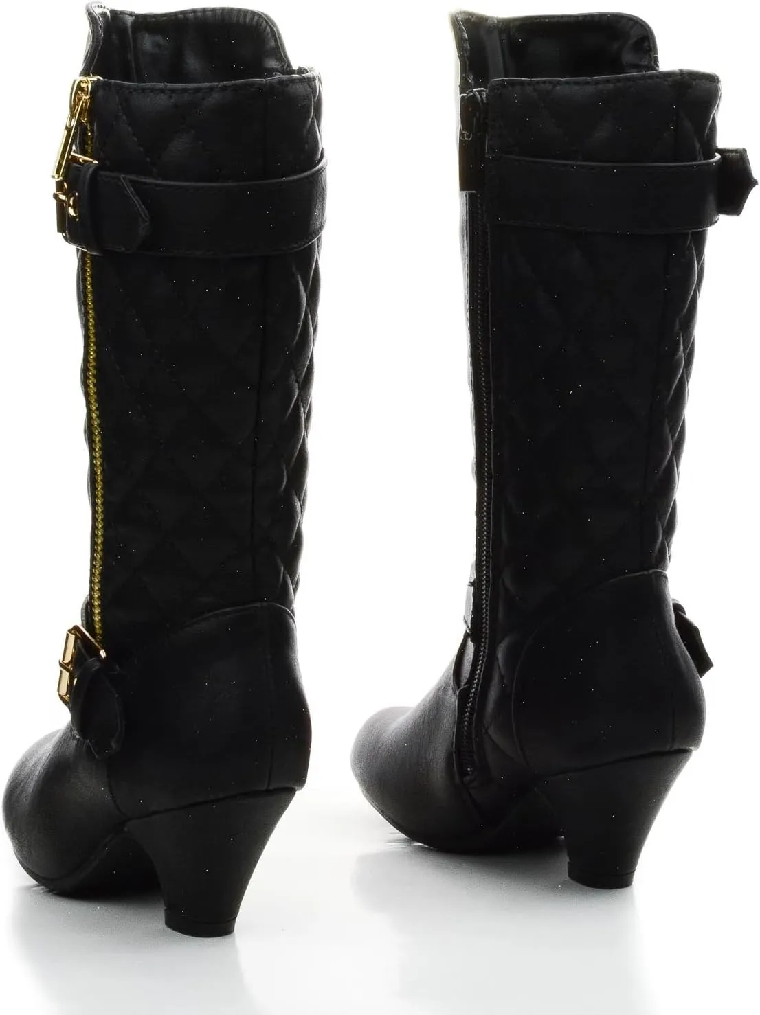 Link Little Girl's Pauline-38 Kitten Heel Boots with Decorative