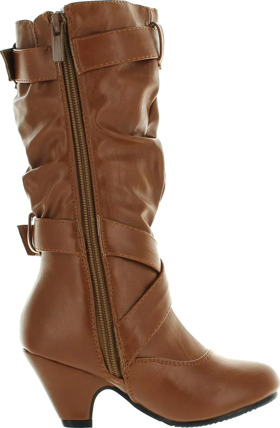 Link Little Girl's Pauline-38 Kitten Heel Boots with Decorative
