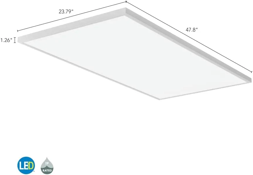 Lithonia Lighting CPANL 2x4 LED Flat Panel Light, 2 ft. by 4 ft. LED Light Panel, Ceiling Lighting Fixture, 4000 Lumens, 3500K/4000K/5000K Switchable CCT, Includes Direct Ceiling Mount Bracket, White