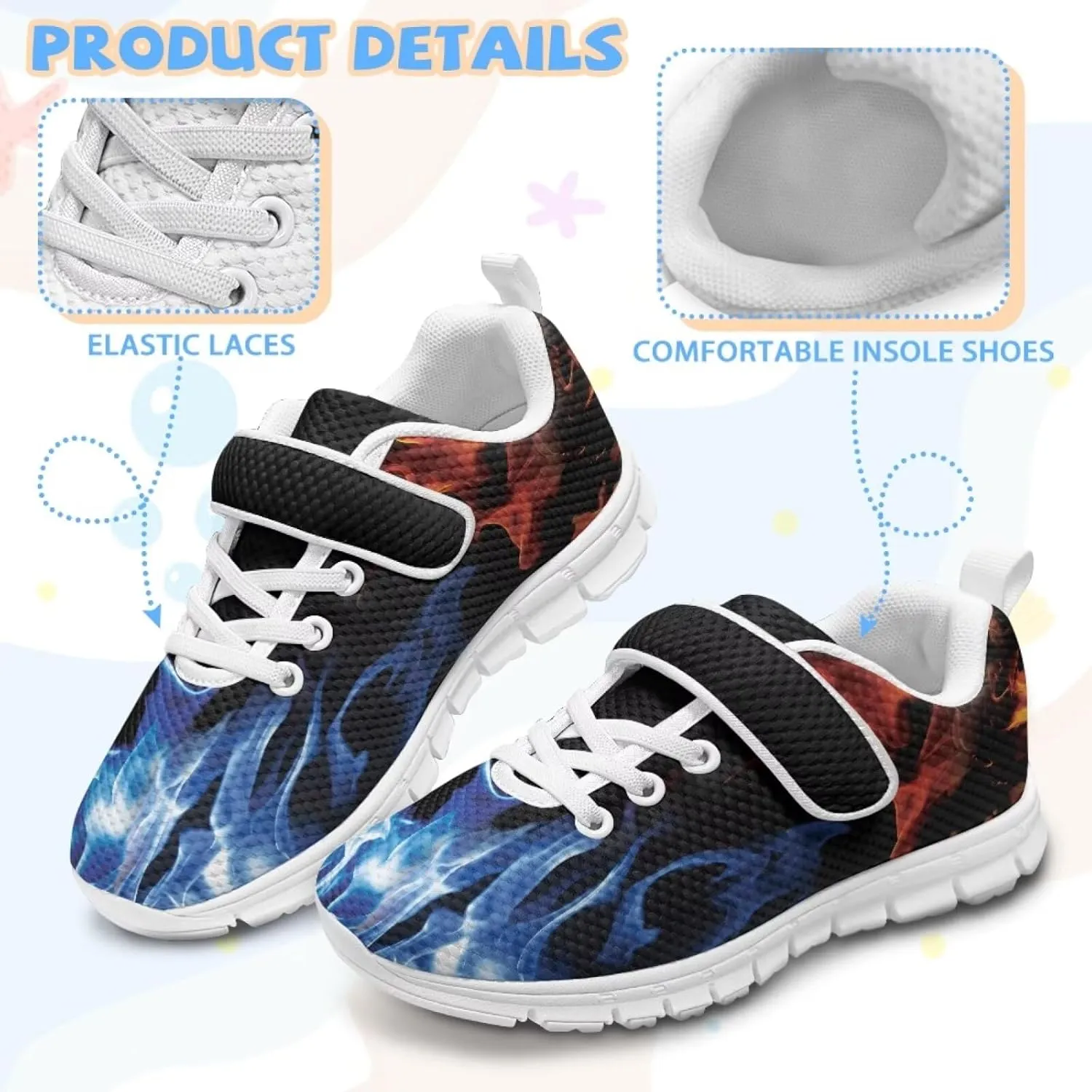 Little Boys Athletic Sneakers Sport Shoes Hook Loop Walking Strap Sneaker Hiking Birthday Shoe