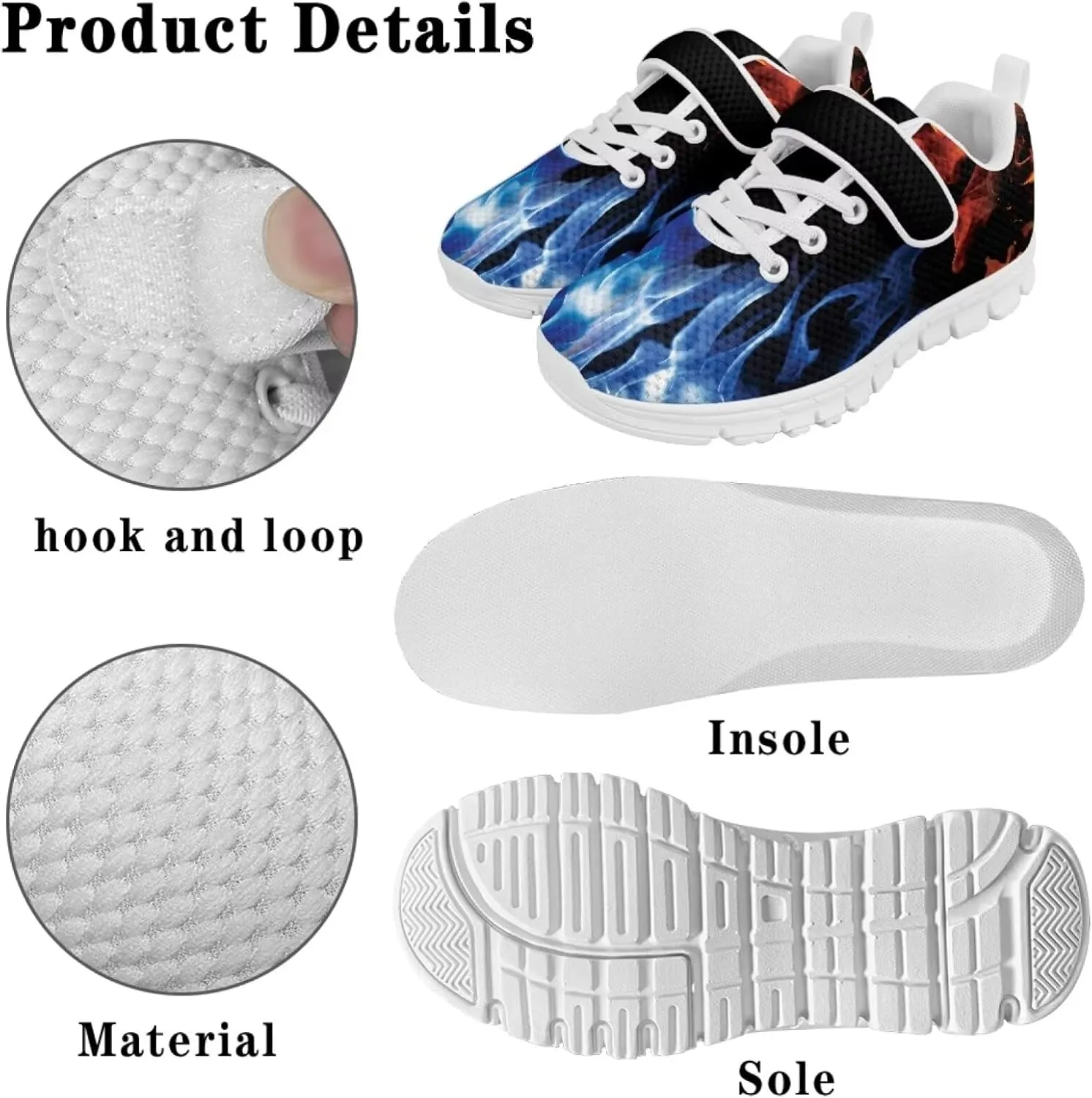 Little Boys Athletic Sneakers Sport Shoes Hook Loop Walking Strap Sneaker Hiking Birthday Shoe