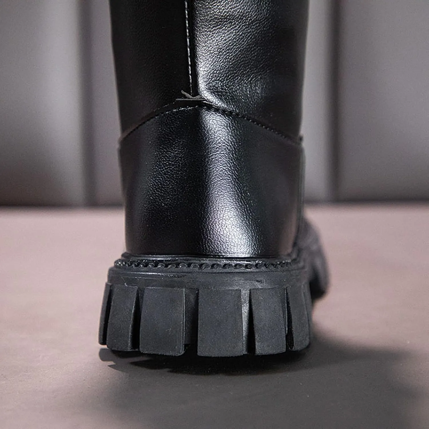 Long Leather Boots For Girls Kids Baby Toddler Zipper Leather Slip On Flat Boots Outdoor 𝐖aterproof Cozy Long Shoes
