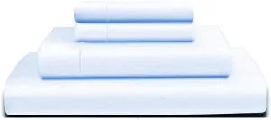 Luxurious 800 Thread Count 100% Egyptian Cotton 4-PCs Bed Sheet Set, Easily Fit up to 19-24" Inch Deep Pocket Solid Pattern (Twin XL, Light Blue)