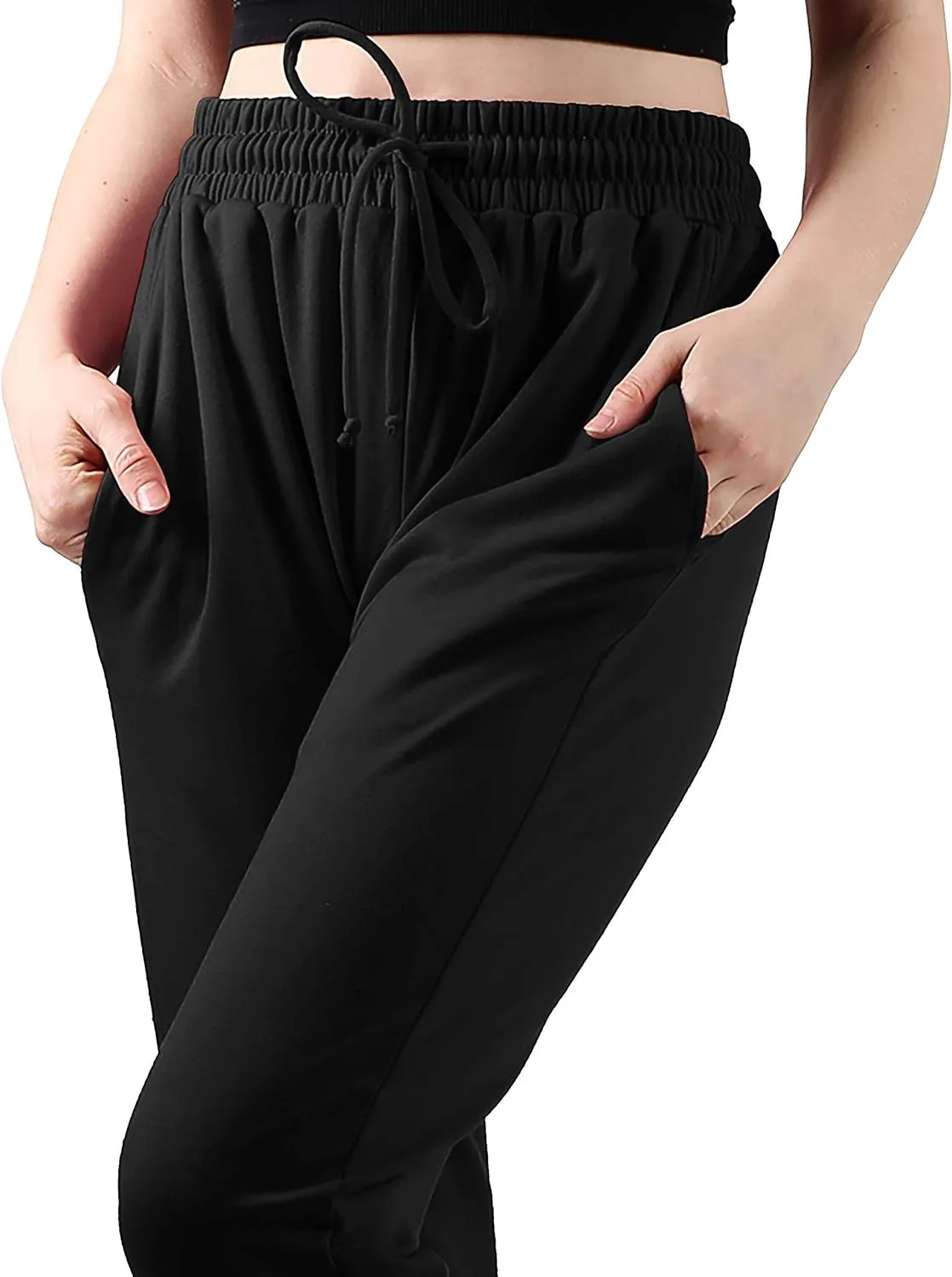 Ma Croix Women's Light Weight Drawstring Training Sport Jogger Pants French Terry Cotton Blend Casual Sweatpants
