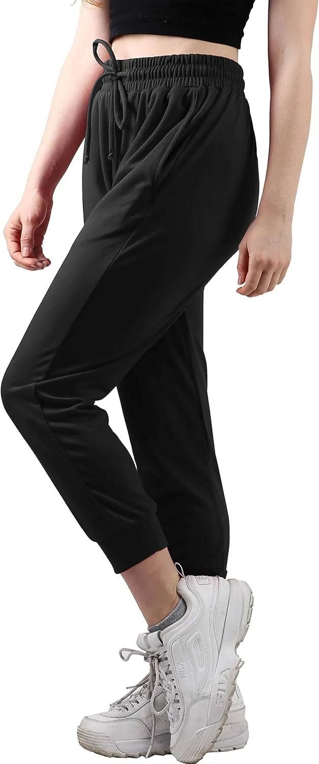 Ma Croix Women's Light Weight Drawstring Training Sport Jogger Pants French Terry Cotton Blend Casual Sweatpants